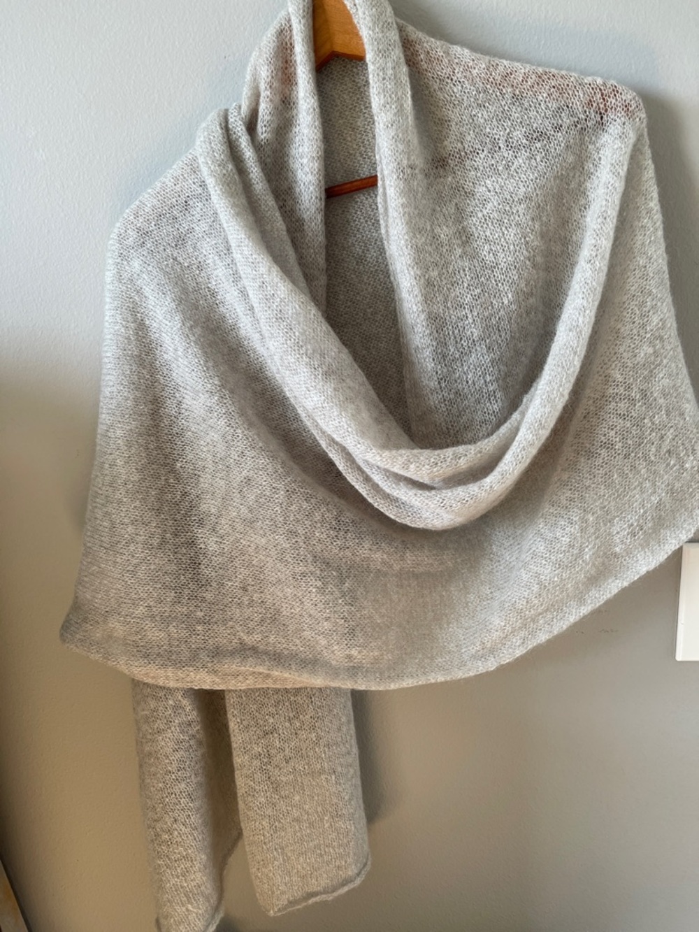Gray long shawl scarf